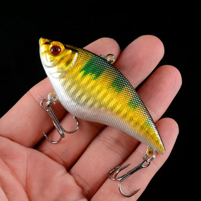 1PCS 16G Hard VIB Lures 7CM Fishing Bait Treble Hooks Sinking Crankbait Fishing Tackle