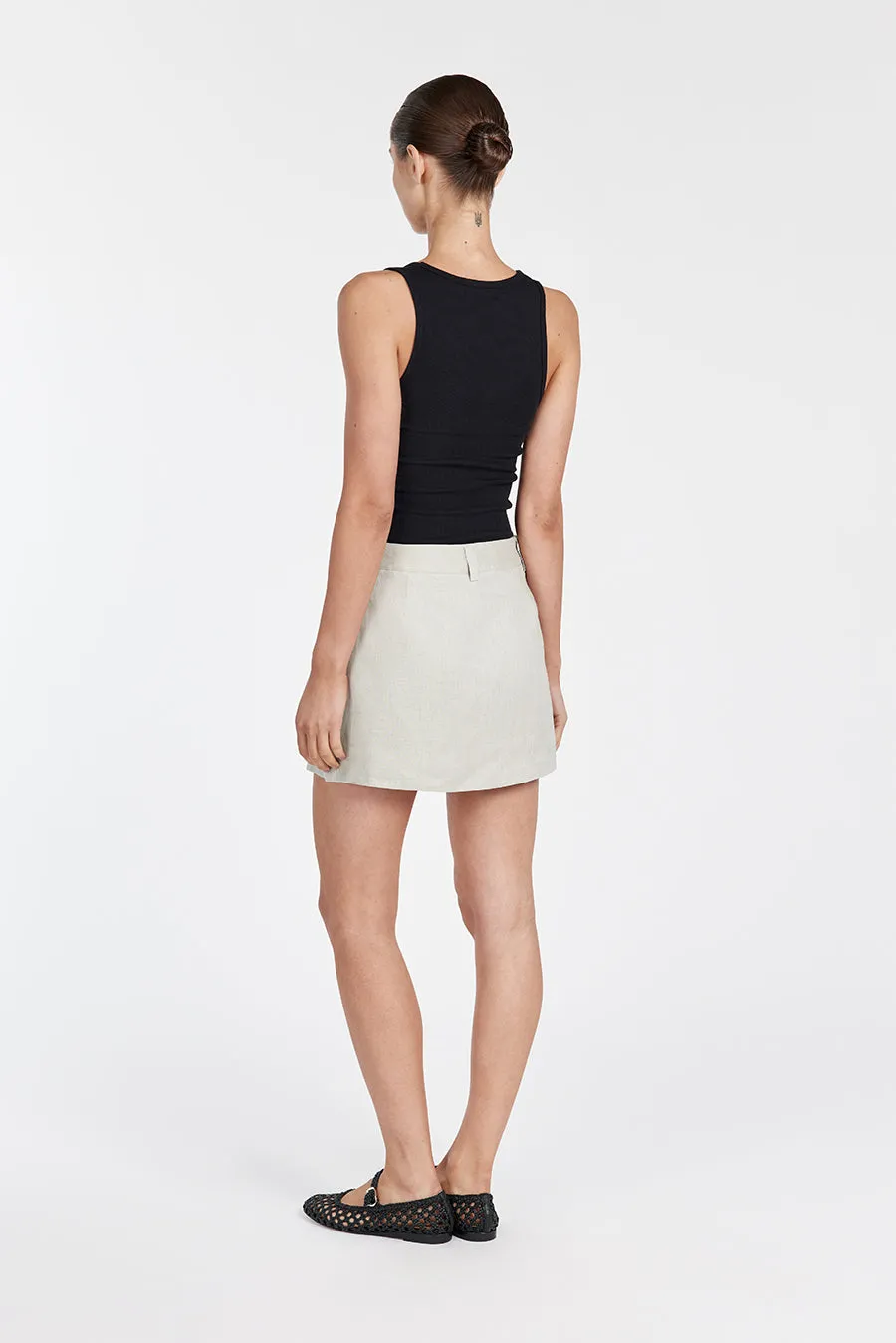 ASTER CHALK LINEN SKORT