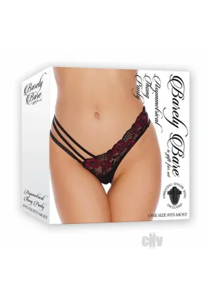 Barely B Asymmetrical Thong Panty Blk