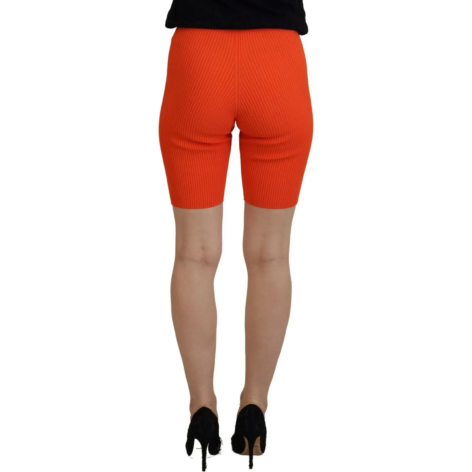 Dsquared² Orange Viscose Mid Waist Slim Fit Bermuda Shorts