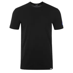 Dsquared2 Square Icon Label T Shirt in Black Blue