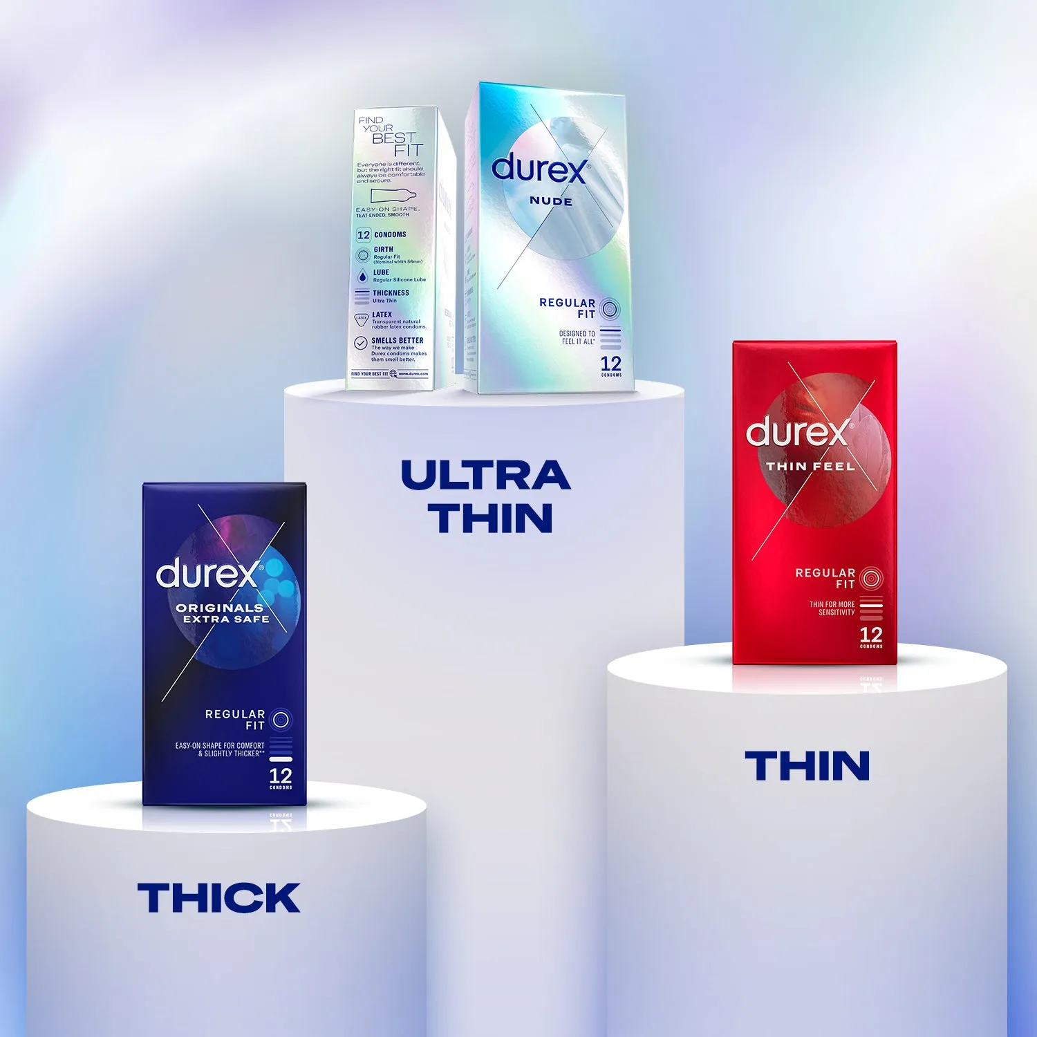 Durex Nude Ultra Thin Regular Fit Condoms