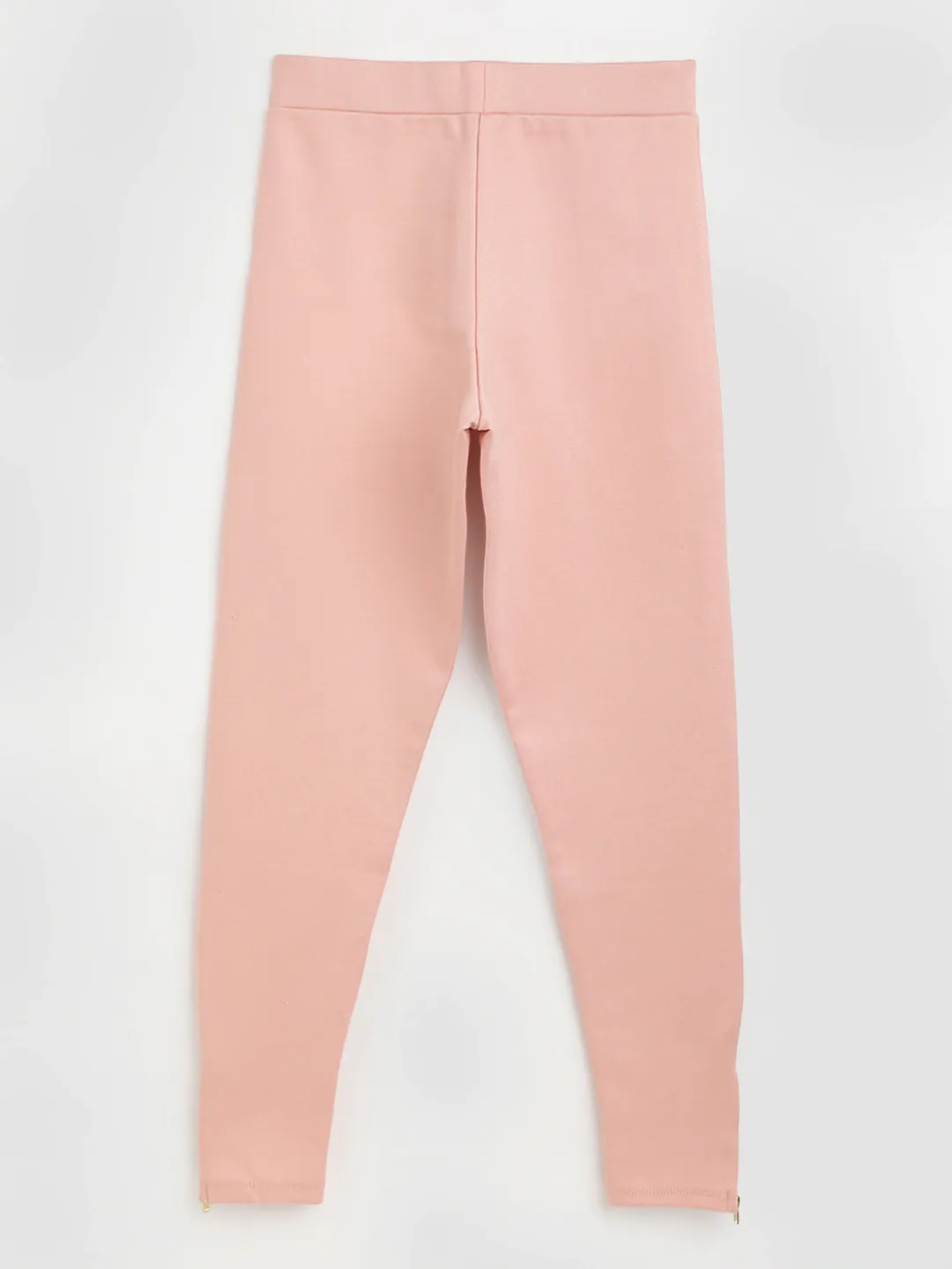 Girls Pink Zipper At Hem Jegging