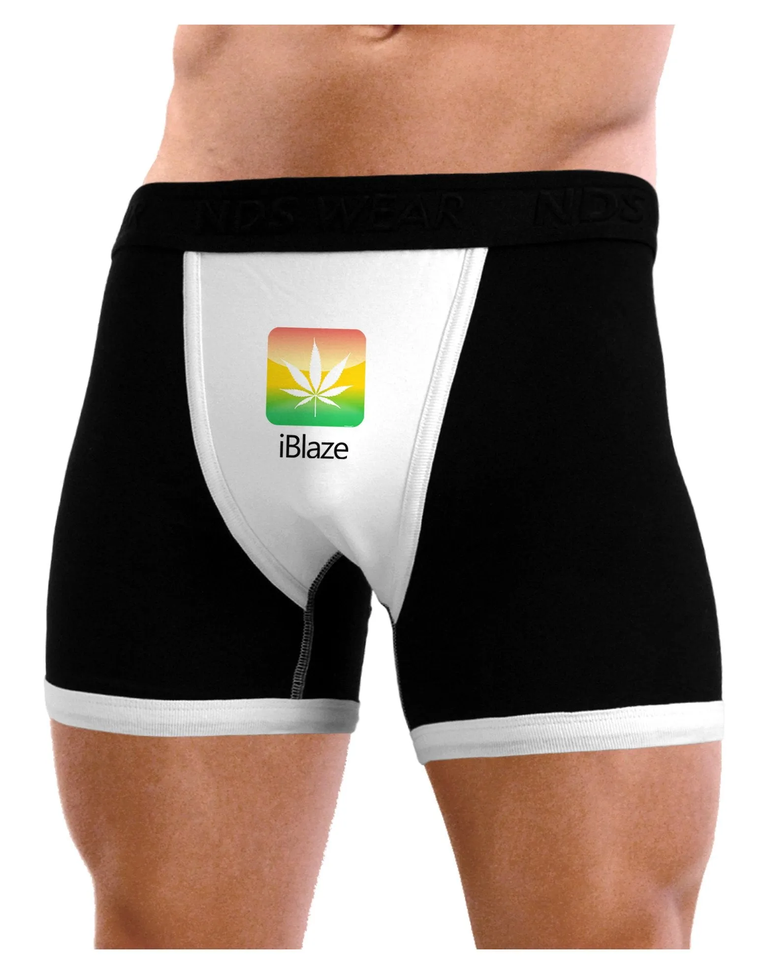 iBlaze Logo - Marijuana Leaf Mens Boxer Brief Underwear