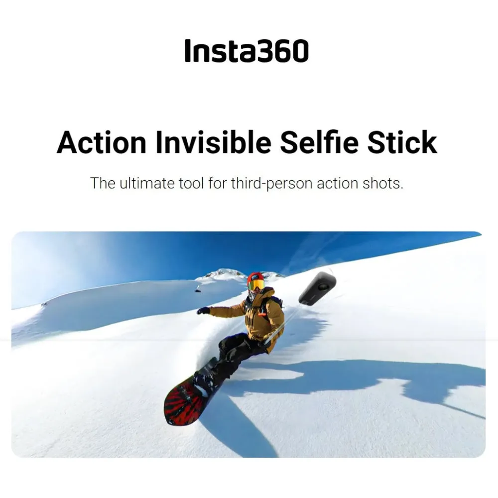 Insta360 100cm Carbon Fiber Invisible Selfie Stick for Action Camera with Extendable Length of 11 to 39.3 Inches CINSAAVV