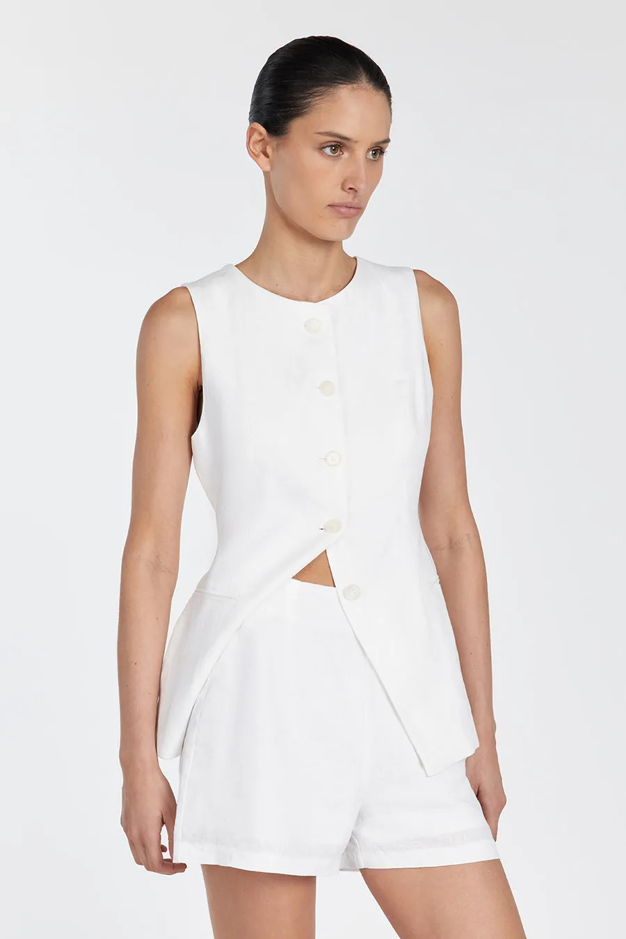 JESSIE WHITE LINEN SHORT