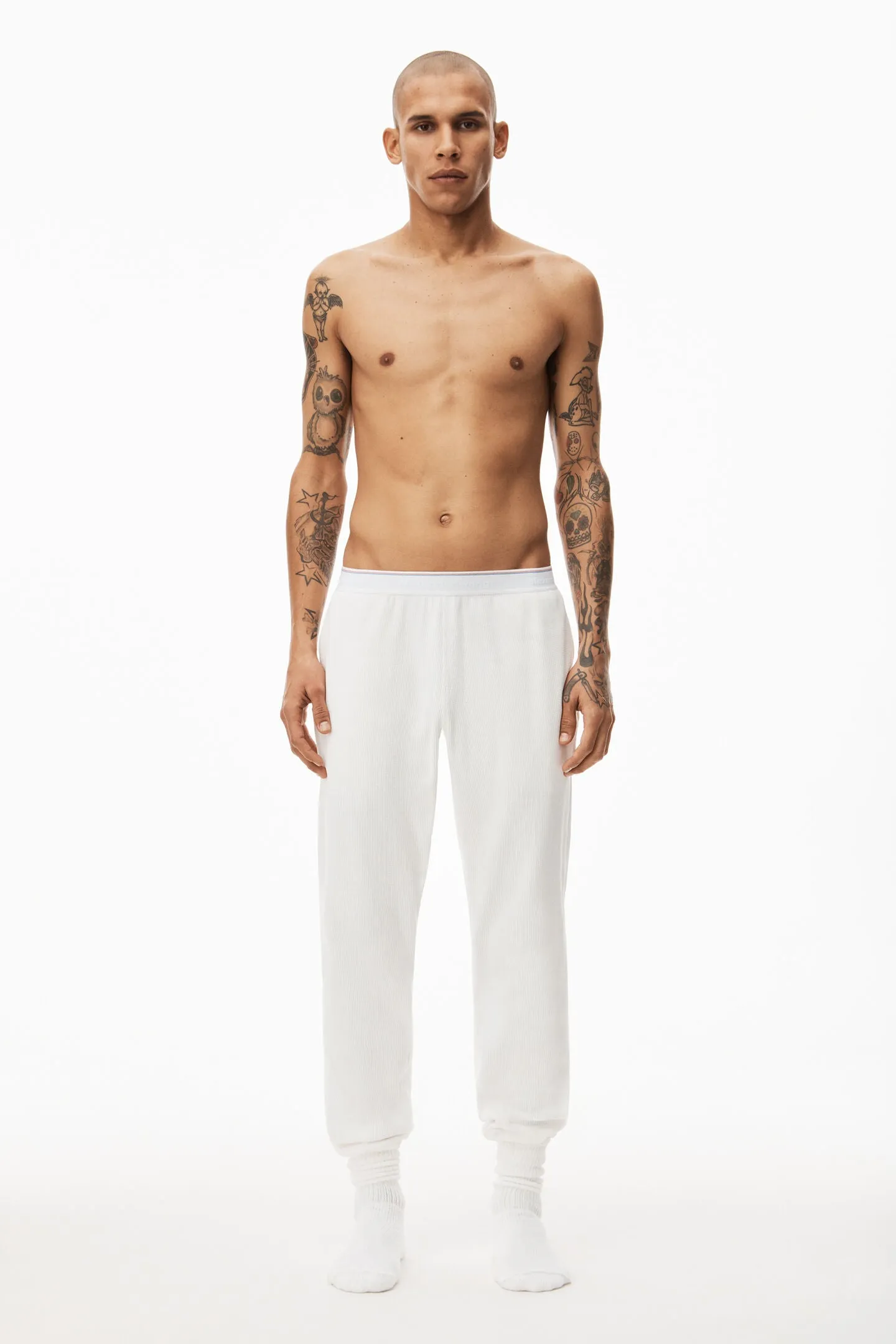 JOGGER | WHITE COTTON WAFFLE  | AW