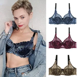 New 2023 Ultra Thin Lace Plus Size Bras for Women Sexy Lace Hollow Out Underwear BCD Female Lingerie