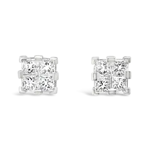 Princess cut Diamond Earrings