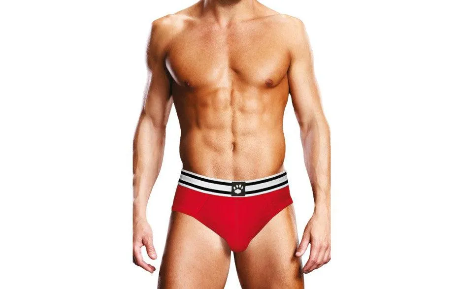 Prowler Open Back Brief White/Red