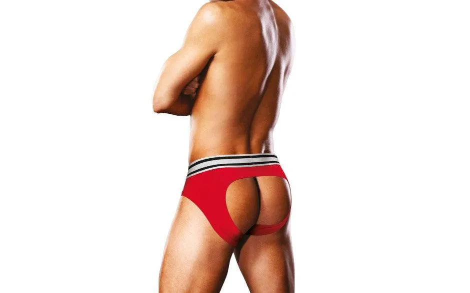 Prowler Open Back Brief White/Red