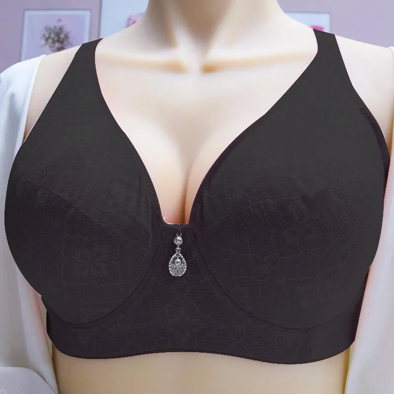 Push Up Bra Full Coverage Underwire Underwear for Women Bralette Sexy Plus Size Brassiere E F Cup