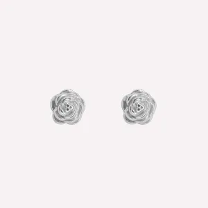 ROSE STUD CLIP-ON EARRINGS IN SILVER