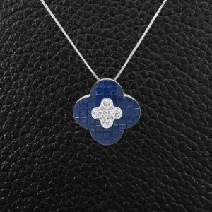 Sapphire & Diamond Clover Pendant