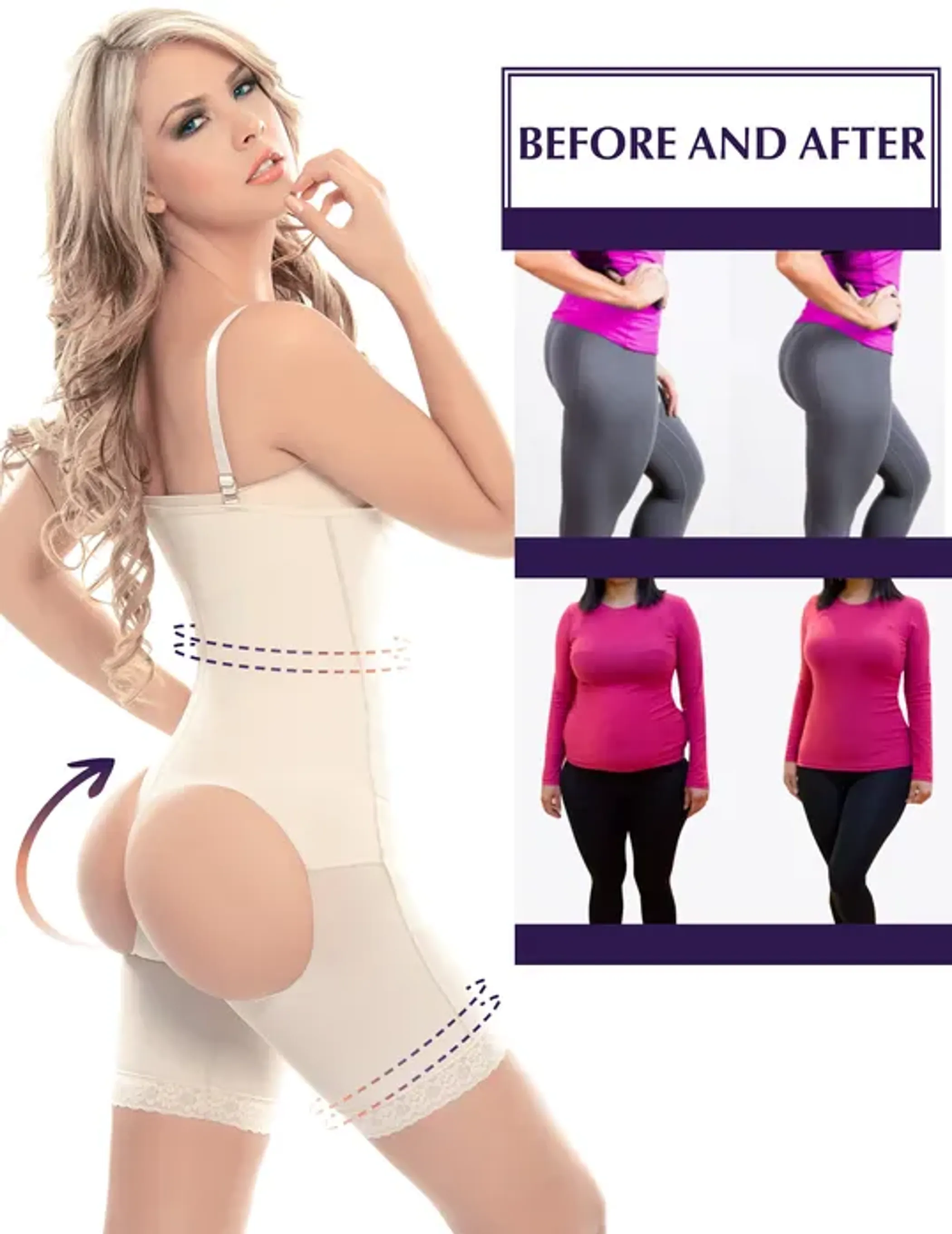 Siluet  Buttocks Lift Body Shaper with Latex