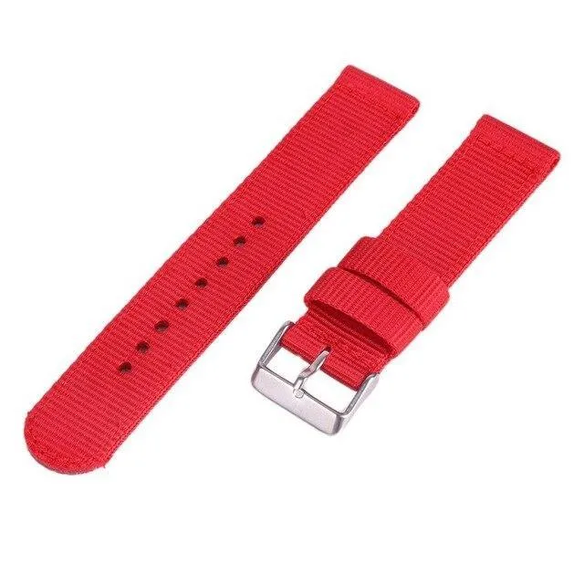 Solid Color Nylon fabric Washable Waterproof Wristband fit Samsung galaxy & active silver Watchband 18/20/22/24mm Watch Strap for Men Women.