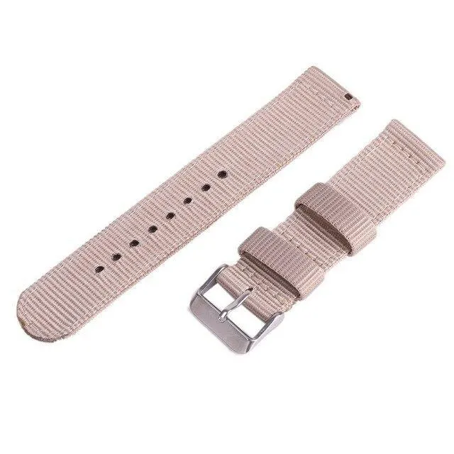 Solid Color Nylon fabric Washable Waterproof Wristband fit Samsung galaxy & active silver Watchband 18/20/22/24mm Watch Strap for Men Women.