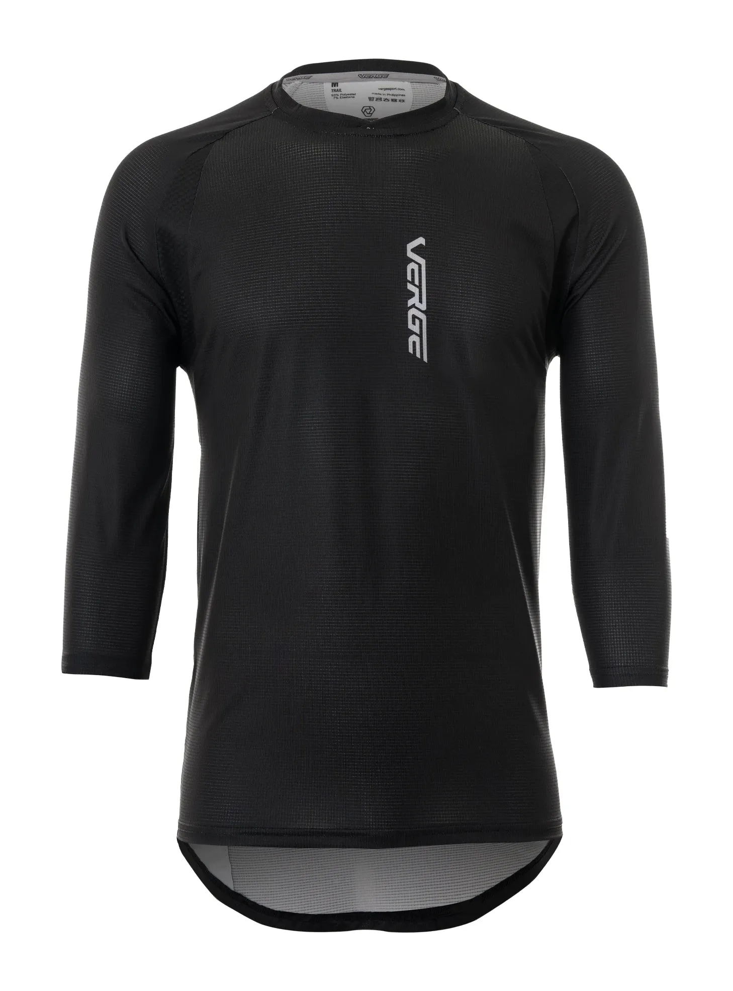 SOLIDS TRAIL 3/4 SLEEVE JERSEY - UNISEX - BLACK