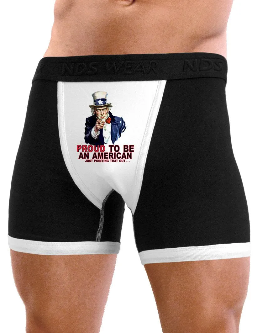 Uncle Sam Proud to be an American Mens Boxer Brief Underwear