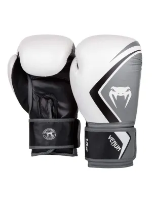 Venum Contender 2.0 Boxing Gloves White Grey Black - 8 Oz -14 Oz