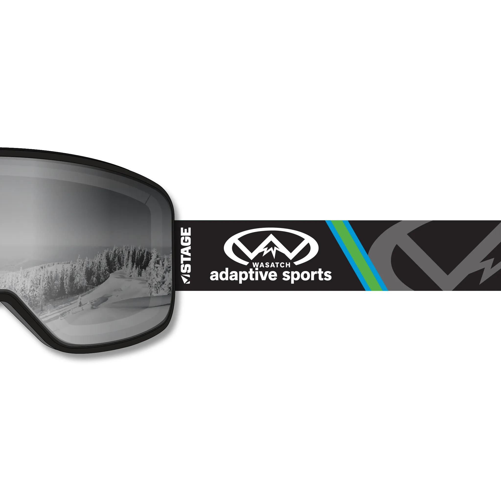 Wasatch Adaptive Sports Prop Ski Goggle - Black Frame w/ Mirror Chrome Lens