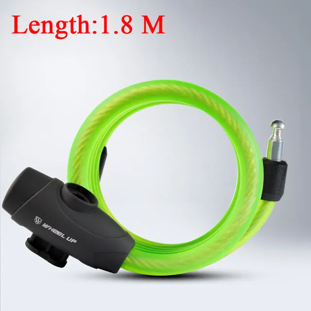 WHEEL UP Bike Cable Lock 1.2m 1.8m Anti-Theft Bike Lock Steel Wire Safe Bicycle Lock MTB Mountain Road Bicycle Steel Lock 2017