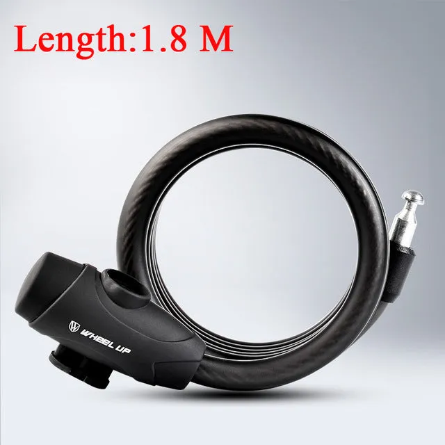 WHEEL UP Bike Cable Lock 1.2m 1.8m Anti-Theft Bike Lock Steel Wire Safe Bicycle Lock MTB Mountain Road Bicycle Steel Lock 2017