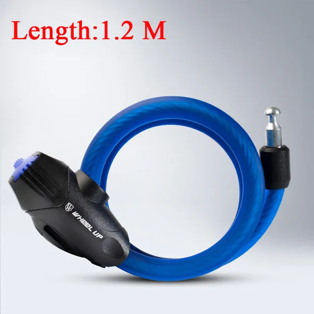 WHEEL UP Bike Cable Lock 1.2m 1.8m Anti-Theft Bike Lock Steel Wire Safe Bicycle Lock MTB Mountain Road Bicycle Steel Lock 2017