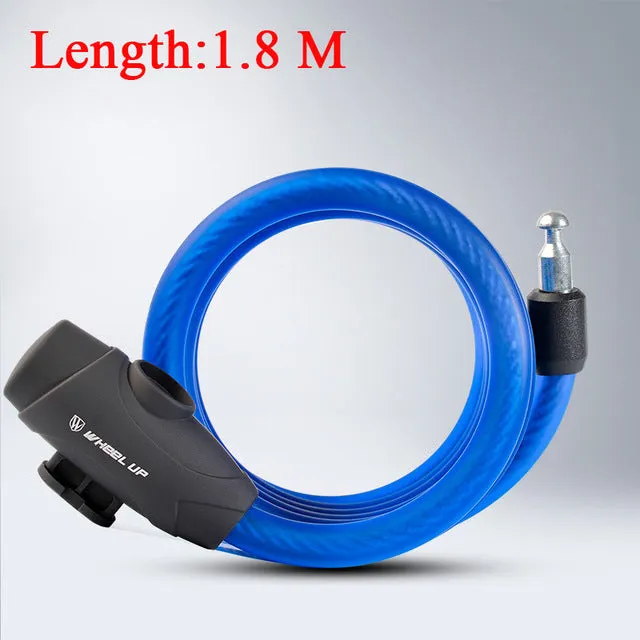 WHEEL UP Bike Cable Lock 1.2m 1.8m Anti-Theft Bike Lock Steel Wire Safe Bicycle Lock MTB Mountain Road Bicycle Steel Lock 2017