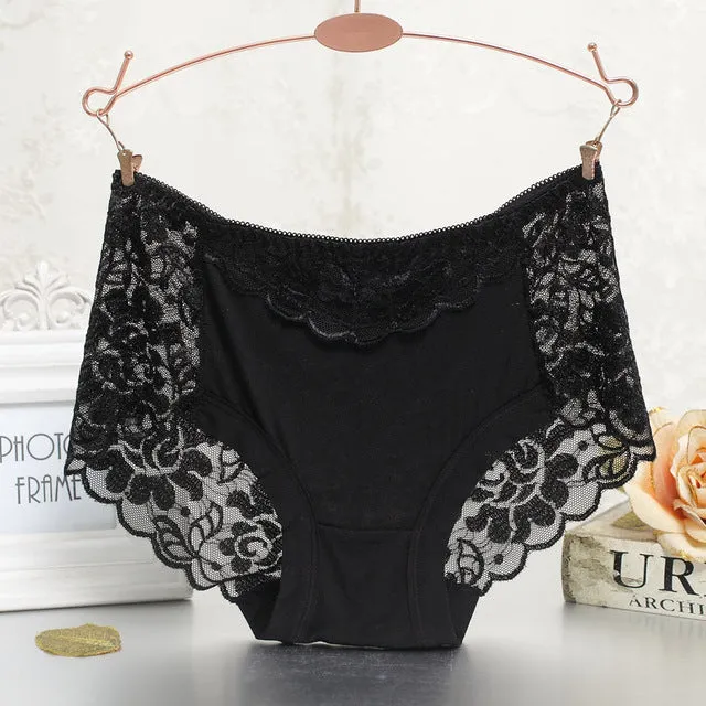 Women underwear briefs sexy women's panties  full transparent lace seamless  plus size string panty underwear women