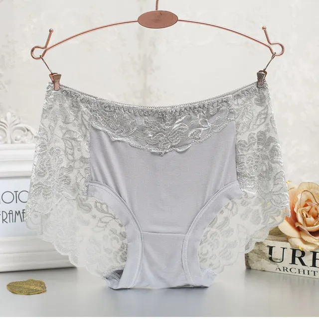 Women underwear briefs sexy women's panties  full transparent lace seamless  plus size string panty underwear women