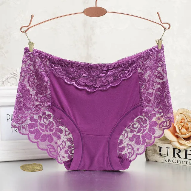 Women underwear briefs sexy women's panties  full transparent lace seamless  plus size string panty underwear women