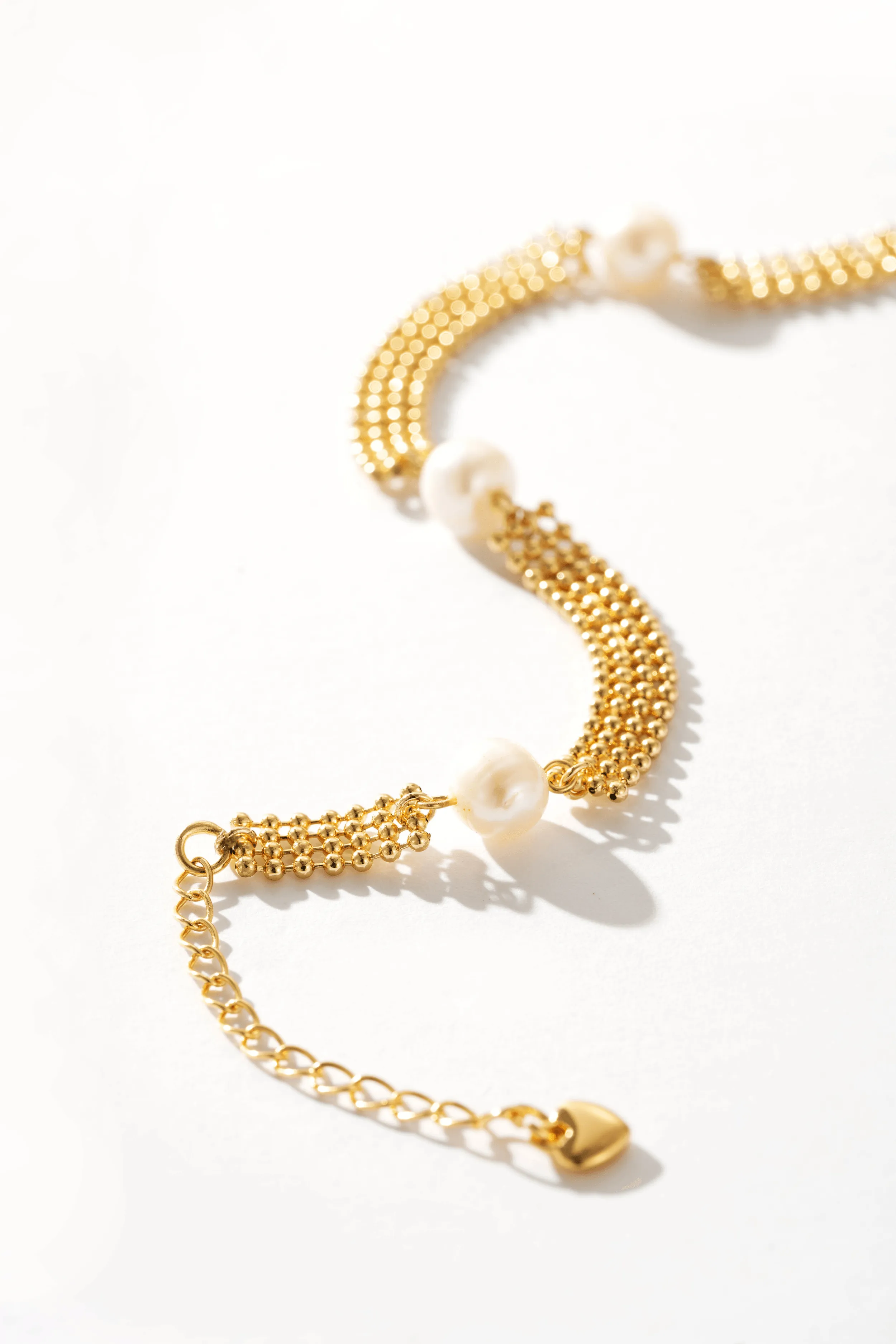 Woven Gold with Pearl Bracelet